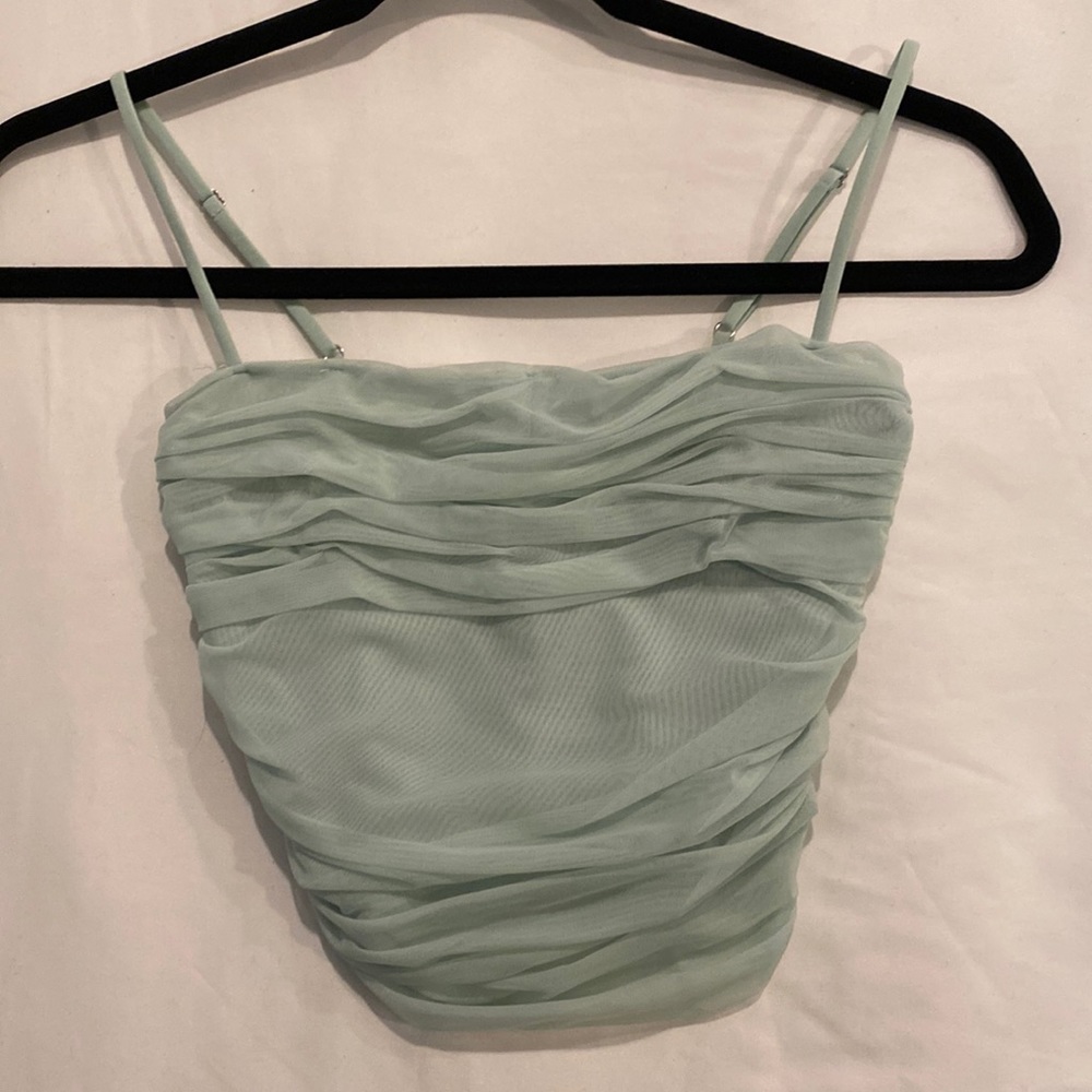 BABATON Green bustier corset top
